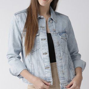 Marks & Spencer Women Blue Washed Denim Jacket